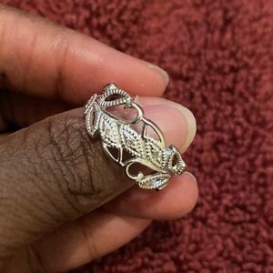 Sterling Silver Ring with Diamond Accents